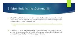 Presentation Graphic - Stride's Role in the Community