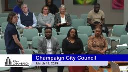 Four new employees being introduced in Council Chambers. 