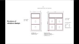 Graphic from presentation with the words Revision of Windows Design and diagrams of windows. 