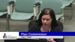 Mia Trevino presenting at the Plan Commission. 
